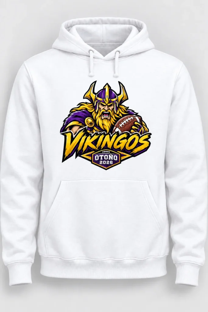 Hoodie blanca Vikingos